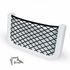 Plastik fileli eşya yuvası, beyaz. 205x112x32mm