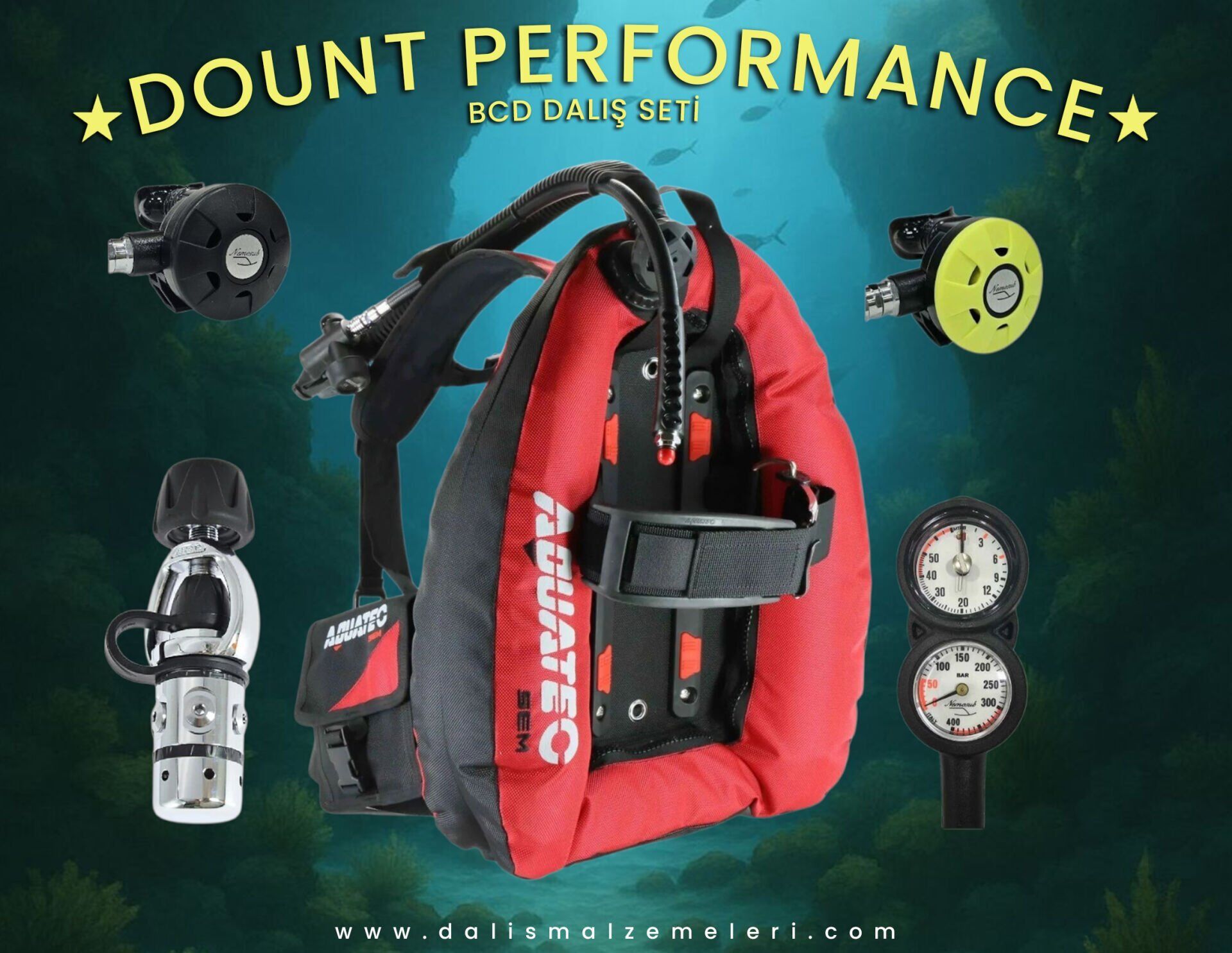 DOUNT PERFORMANCE DALIŞ SETİ siyah-kırmızı